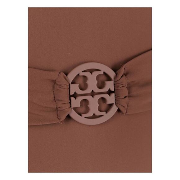 Tory Burch Miller Plunge One Piece Logo Belted Swimsuit - Picture 7 of 10